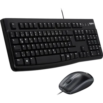 Klávesnice Logitech MK120 Desktop USB sada klávesnice a myše odolné proti stříkající vodě německá, QWERTZ černá