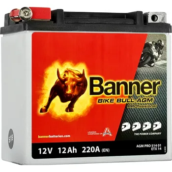 Autobaterie BIKE BULL AGM PROFESSIONAL AGM PRO 514 01 / ETX14 (Moto-baterie Banner)