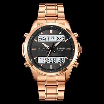 Hodinky Vodotěsné pánské sportovní hodinky - Růžově zlaté bílé