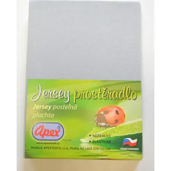Prostěradlo Apex® JERSEY prostěradlo APEX - Jednolůžko 90 x 200 cm - Šedá
