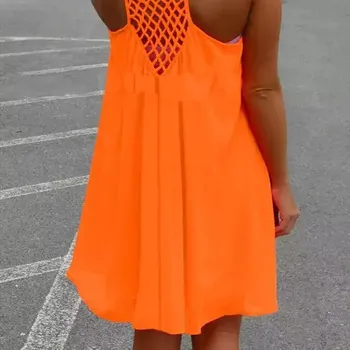 Dámské šaty Volné letní plážové šaty - oranžový,5XL