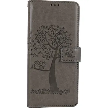 Pouzdro na mobilní telefon Pouzdro Xiaomi Redmi 12C knížkové Šedý strom sovičky (kryt neboli obal na Xiaomi Redmi 12C)