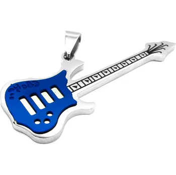 Přívěsek Steel Jewelry Přívěsek KYTARA MODRÁ Chirurgická ocel PR231205 dárkové balení zdarma