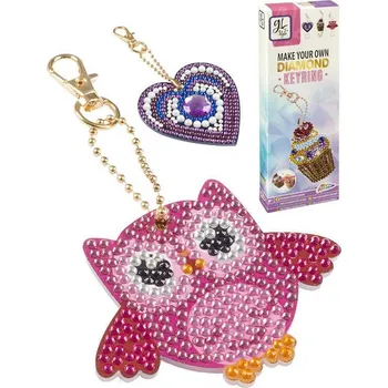 GRAFIX Diamantové malování Výroba dětské klíčenky kreativní set 3 druhy