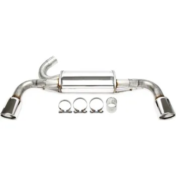 Autodíl TA Technix sportovní nerezový duplex výfuk Volvo V60 I (2010-2018), 1x 100 mm kulatá rovná nerezová koncovka s pertlem pro obě strany