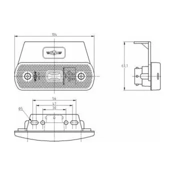 Přídavný světlomet Poziční světlo bílé LED 12/24V s držákem 5769