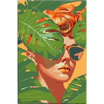 Dětské zboží Malování podle čísel - Na oranžové vlně - 40x60 cm, bez dřevěného rámu - CZ výroba