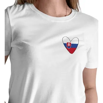 Dámské tričko Dámské triko bílé - Srdce Slovensko M