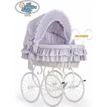 Kolébka pro miminko My sweet baby Bílý retro koš s bílým podvozkem - DOMÁCÍ LUXUSNÍ KOČÁREK > varianta 72100-370 2022