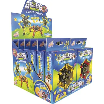 Bonbon Hračka FIDGET SPINNER s bonbóny ALIEN ROBOT 5 g s citrónovou příchutí - 1 ks (Hračka a citrónové bonbóny)