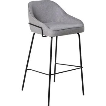 Barová židle Šedá čalouněná barová židle Somcasa Louis 76,5 cm