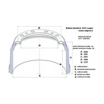 Brzdový buben Brzdový buben MTS zadní náprava naše 2425
