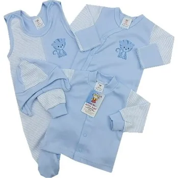 Kojenecká souprava Souprava do porodnice 4-dílná modrá - vel. 68 Tygřík