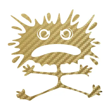 Samolepicí dekorace na vozidlo Kaňka s očima 002 rozpláclá (59 - 3D karbon zlatý) SAMOLEPKA NA AUTO, NÁLEPKA, FÓLIE, POLEP, TUNING, VLASTNÍ TEXT, TISK, AUTOSAMOLEPKY.cz, POLEPY, OBRÁZEK, LOGO, 3D STICKERS