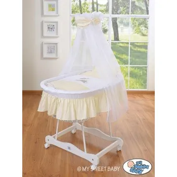 Kolébka pro miminko Bílý proutěný koš na miminko MY SWEET BABY s nebesy - OSLÍK LUKY > varianta 79690e-813 2022