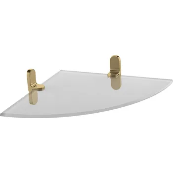 Držák na kartáček BISK Erga Nature Gold, rohová polička na kosmetiku, zlatá lesklá, ERG-05851