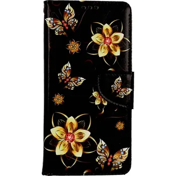 Pouzdro na mobilní telefon Pouzdro Xiaomi Redmi Note 12 knížkové Zlaté květy (kryt neboli obal na Xiaomi Redmi Note 12)