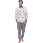 DN Nightwear Vánoční pánské pyžamo Snowman bílé zateplené Velikost: M