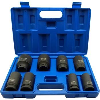 Nářadí pro automobil ADLER Nástrčné rázové hlavice, dlouhé 22-46 mm 3/4'' cal , sada 8ks šestihranných klíčů