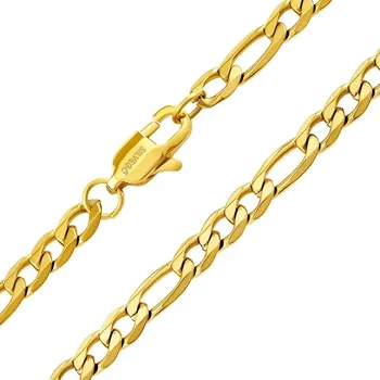 Šperk Pozlacený náhrdelník Figaro z chirurgické oceli 4,5 mm 65 cm