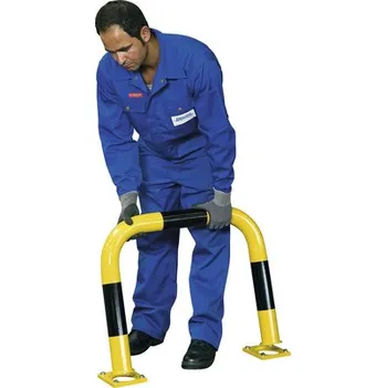 Dětská zábrana Mobilní ochranná zábrana ocelová žlutá/černá 600x1000 mm