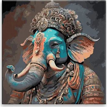 Malování podle čísel - Ganéša - 40x40 cm, bez dřevěného rámu - CZ výroba