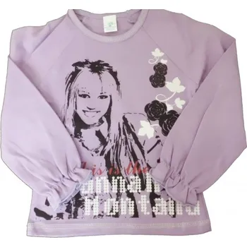 Dívčí tričko s dlouhým rukávem - HANNAH MONTANA fialové - vel.98