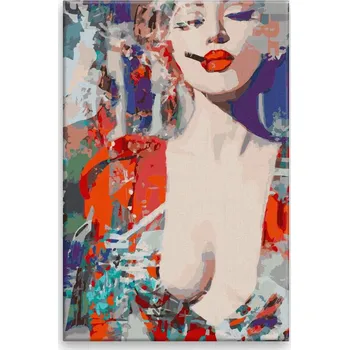 Dětské zboží Malování podle čísel - Rudé šaty - 40x60 cm, bez dřevěného rámu - CZ výroba