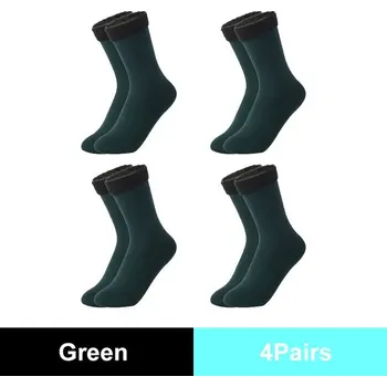 Dámské ponožky Dámské termo ponožky s vnitřním chlupem (4 páry) Barva: zelená