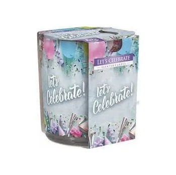 Svíčka Vonná svíčka BISPOL 300 g - LET'S CELEBRATE s krásným potiskem (Vonná svíčka s potiskem)