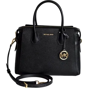 Kožená kabelka Michael Kors large Mercer belted gold černá