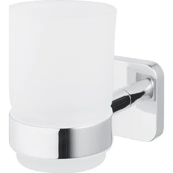 Držák na kartáček BISK Erga Forte, sklenice na zubní kartáčky, chromová, ERG-06829