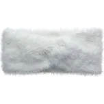 Bílá dámská chlupatá zimní čelenka - 10*22 cm
