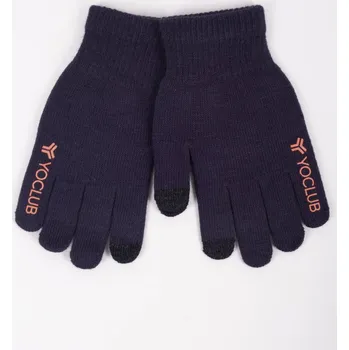 Rukavice Rukavice YO RED0245C prstové TM. MODRÉ pro dotykové displeje mobily, tablety, ABS protiskluz dlaně velikost rukavic: 20 cm