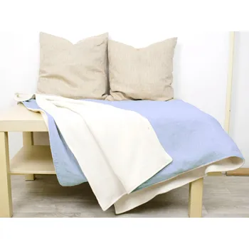 deka Snový svět Lněná deka s beránkem - světle modrá Rozměr: 90 x 145 cm