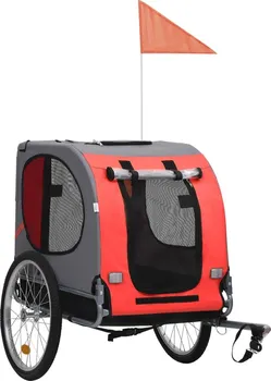 Přívěsný vozík pro psa Vozík za kolo pro psa 73 x 91 x 130 cm červený/černý
