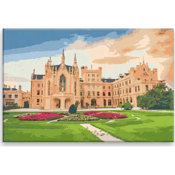 Dětské zboží Malování podle čísel - Lednicko-valtický areál - 60x40 cm, bez dřevěného rámu - CZ výroba