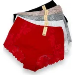 Miego Dámské nadměrné bavlněné kalhotky 3x kusy vícebarevné 01 Barva: Černá, Velikost: 5XL