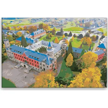 Dětské zboží Malování podle čísel - Zámek Sychrov - 60x40 cm, bez dřevěného rámu - CZ výroba