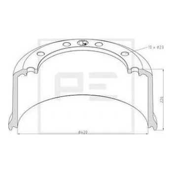 Brzdový buben Brzdový buben vlek 420x180x260/290/335/23x10 BPW ECO MAXX 10888