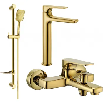 Vodovodní baterie Mexen Lynx DF62 sada vanová, zlatá - 745913DF62-50 Bateriové soupravy