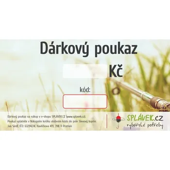 Dárkový poukaz na nákup v e-shopu SPLÁVEK.CZ,nebo kamenné prodejně v hodnotě 100 Kč