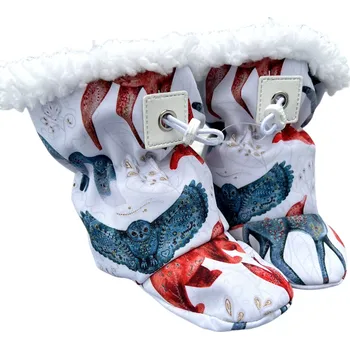 Capáčky Softshellové capáčky s beránkem divoká zvířata s brzdičkou 0-6 měsíců Bílá