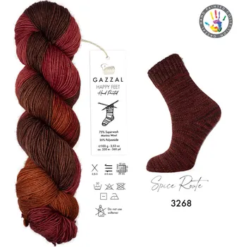 Příze Gazzal Příze Happy feet 3268 vínovo-jahodová