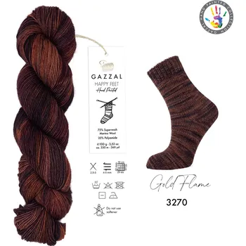 Příze Gazzal Příze Happy feet 3270 hnědo-rezavá