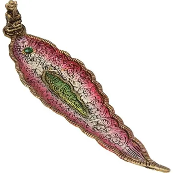 Vonná tyčinka Stojánek na vonné tyčinky kov list Ganesh fialový