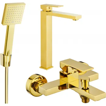 Vodovodní baterie Mexen Uno R45 vanová sada, zlatá - 71413R45-50 Bateriové soupravy