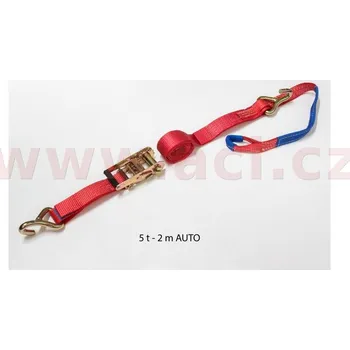 Upínací popruhy pro uchycení vozidel za ráfky (50 mm, 2 m, 5 t, řáčna + hák, hák + oko) - ČR