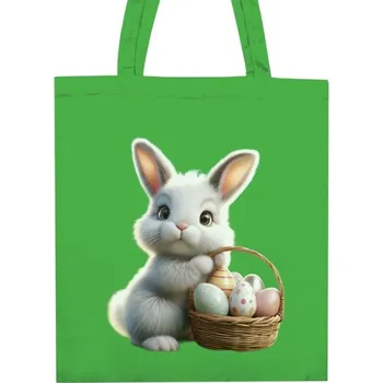 Velikonoční dekorace Nákupní taška unisex s potiskem Velikonoční králíček s vajíčky