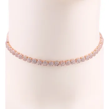 Náhrdelník B-TOP Luxusní náhrdelník choker Round - růžové pozlacení